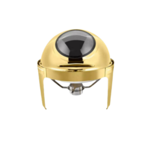 6.8L Gold Round Roll Top Chafing Dish with Window