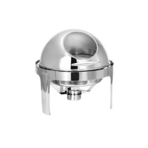 Chafing Dish 6kg - Round Roll Top with Window Silver