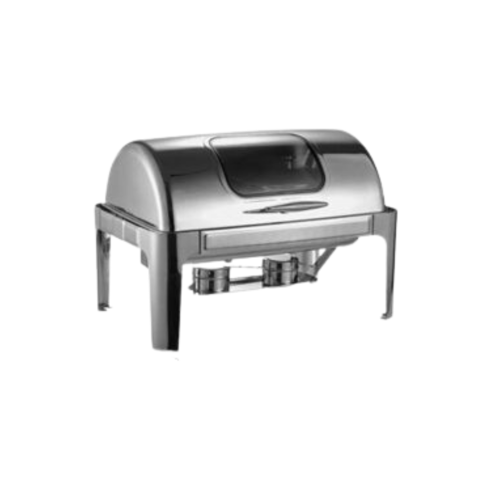 Stainless Steel Rectangular Roll Top With Window Chafing Dish 10L