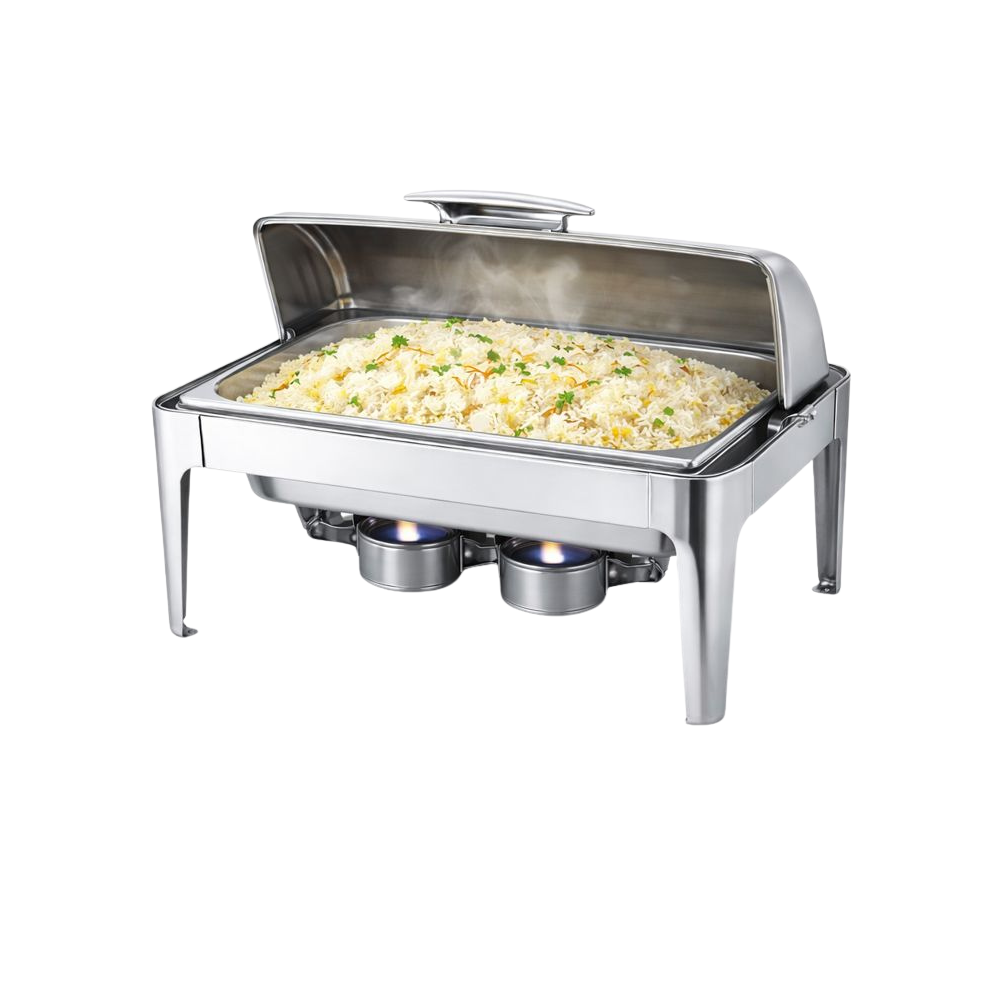 Chafing Dish Stainless Steel Rectangular-Rolltop 9L - Image 2