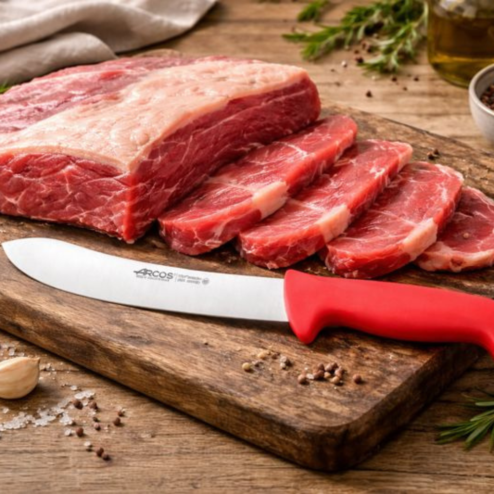 Red Butcher Knife 20cm By Arcos - Image 3
