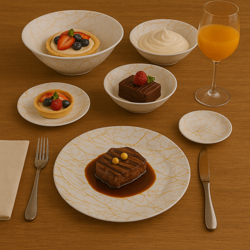 DINNER SET 19PC AGORAR GOLD LUMINARC - Image 3
