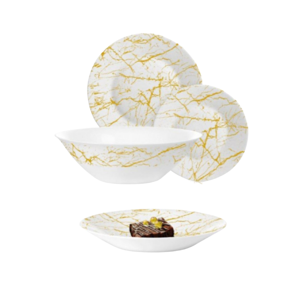 DINNER SET 19PC AGORAR GOLD LUMINARC