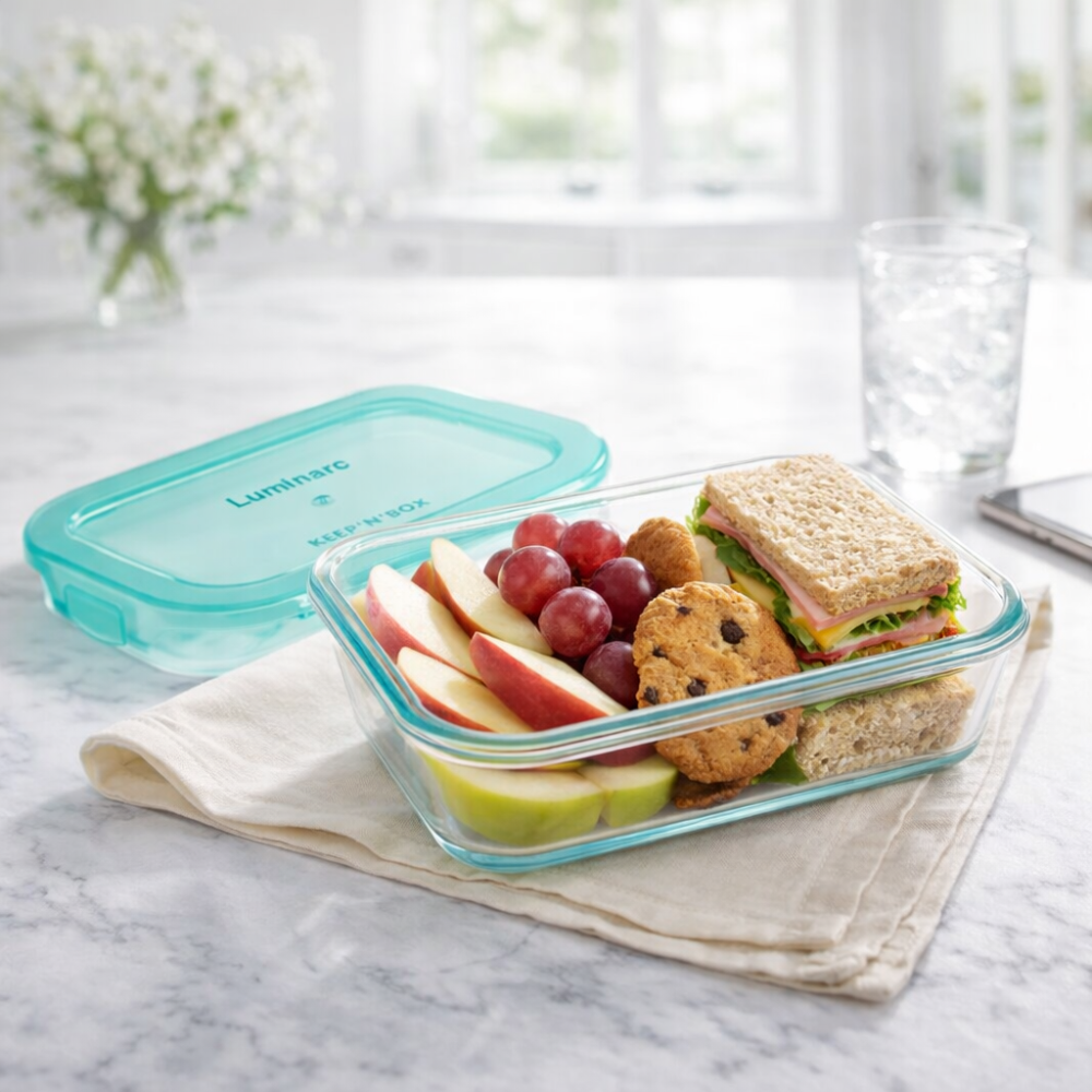 CONTAINER + LID RECTANGULAR 14cm / 380ml KEEP ’N BOX – LUMINARC - Image 3