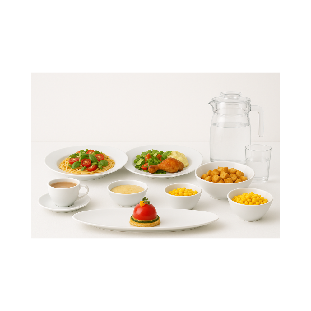 DINNER SET 46PC ESSENCE WHITE LUMINARC - Image 2