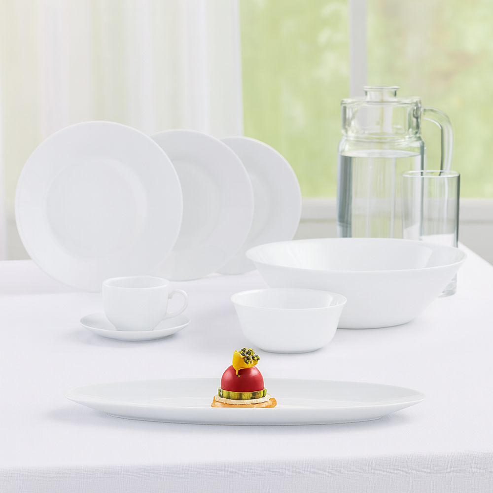 DINNER SET 46PC ESSENCE WHITE LUMINARC - Image 3