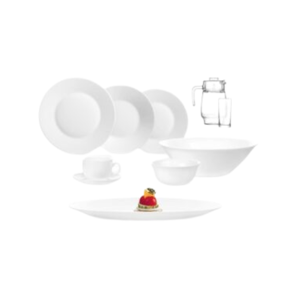 DINNER SET 46PC ESSENCE WHITE LUMINARC