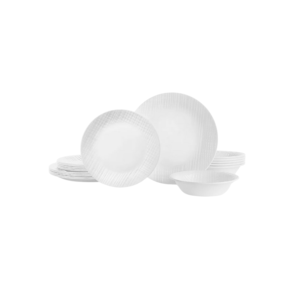 DINNER SET 18PC LINEN WEAVE - CORELLE