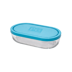Oval Glass Container With Lid (Size 17.5cm) - KAVEH
