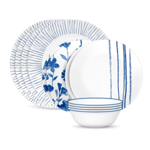 Dinner Set 12pc Botanical Stripes Corelle