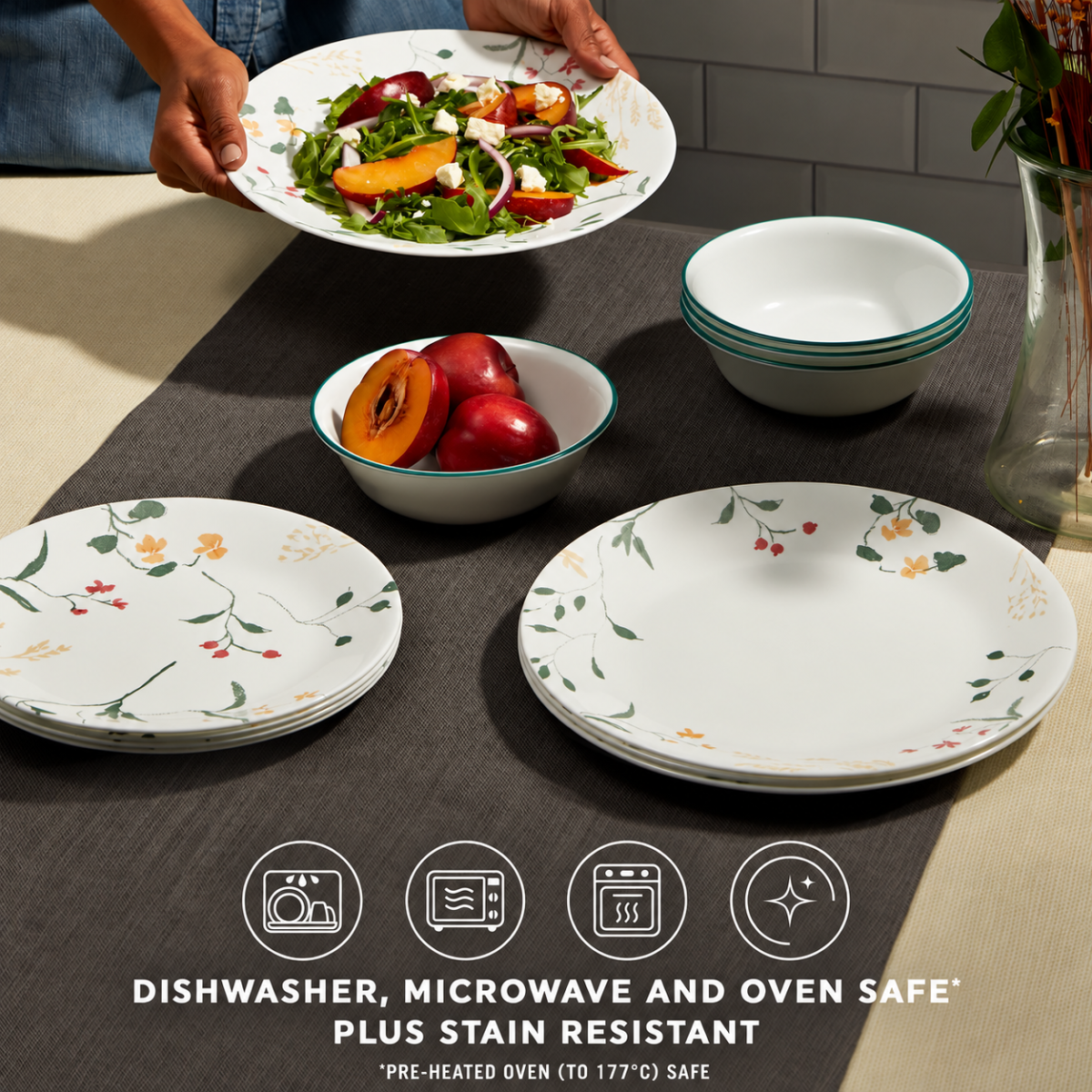 Dinner Set 12pc Wildflower Scatter Corelle - Image 4